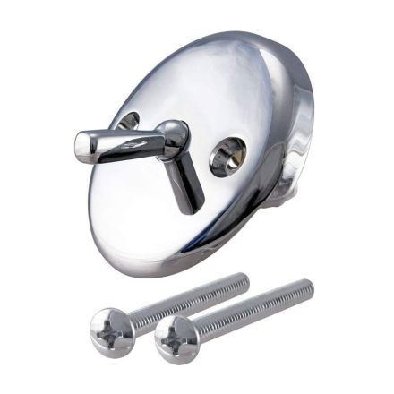 Thrifco 4400208 Trip Lever Overflow Bath Drain Faceplate with Bolts, Chrome Plated