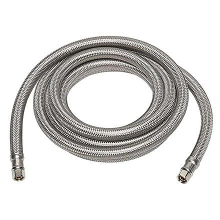 Thrifco Plumbing 4400486 1/4 Inch Comp x 1/4 Inch Comp x 24 Inch Long Stainless Steel Ice Maker Connector