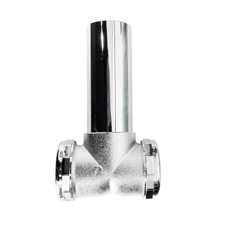 Thrifco Plumbing 4400656 20 Gauge 1-2 Inch Chrome Plated Brass Cast Body Center Outlet Twin Ell with Baffle