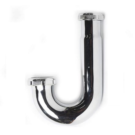 Thrifco Plumbing 4400678 22 Gauge 1-1/2 Inch x 1-1/4 Inch Chrome Plated Brass Tubular High Inlet Choke Neck J-Bend