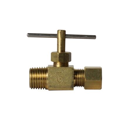 Thrifco Plumbing 4400705 1/4 Inch Comp x 1/8 Inch MIP Straight Needle Valve