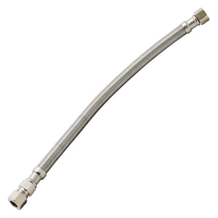 Thrifco Plumbing 4401482 3/8 Inch Comp x 3/8 Inch UNION x 12 Inch Long Stainless Steel Faucet Riser