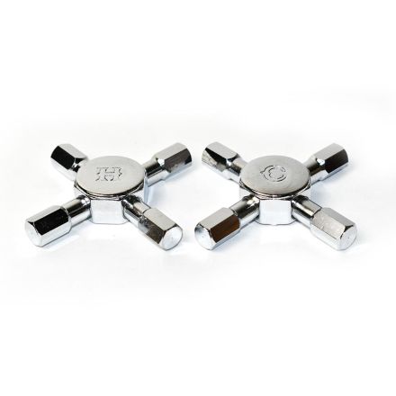 Thrifco 4401575 Cross-Arm Handle Set for Faucets (Hot & Cold) - Chrome Plated