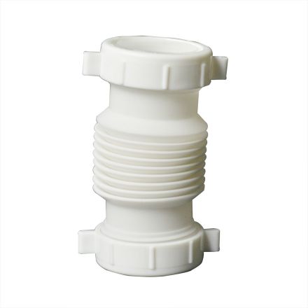 Thrifco Plumbing 4401687 1-1/2 Inch Long Plastic Tubular Flexible Accordian Design Slip Joint Coupling - Form Fit Type