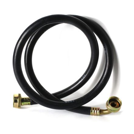 Thrifco 4402740 Washing Machine Reinforced Rubber Hose 4 Feet Long with 3/4 Inch GHT Connector x 3/4 Inch GHT 90° Elbow Connector