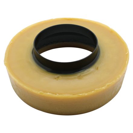 Thrifco 4544025 Extra Thick Toilet Bowl Gasket Wax Ring with Plastic Flange for 3 Inch and 4 Inch Waste Lines - 04480