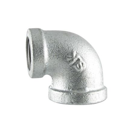 Thrifco Plumbing 5217024 1-1/2 Inch x 1-1/4 Inch Galvanized Steel 90° Reducer Elbow