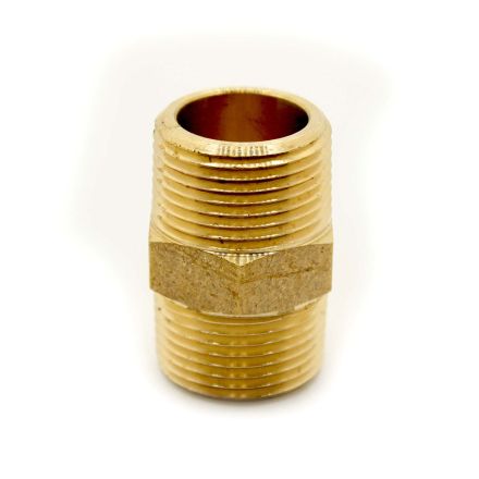 Thrifco Plumbing 5320122 3/8 Brass Hex Nipple