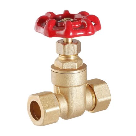 Thrifco Plumbing 6414031 1/2 Inch (5/8 Inch O.D.) Brass Compression Gate Valve
