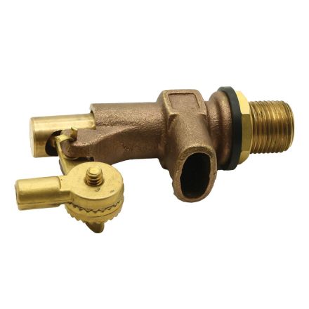 Thrifco 6415136 1/2 Inch MIP x Free Flow Outlet Brass Float Valve with Compound Operating Lever