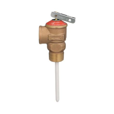 Thrifco Plumbing 6415146 3/4 Inch Temperature & Pressure Relief Valve with 2-1/2 Inch Shank and 4 Inch Probe - 150PSI - 210F