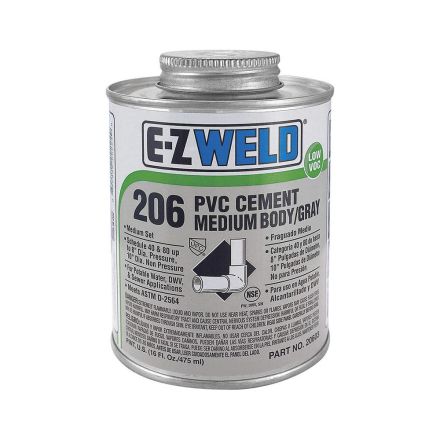 Thrifco 6622220 4 Oz Medium PVC Cement Grey