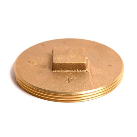 Thrifco 6744295 4 Inch Brass Square Head Cleanout Plug