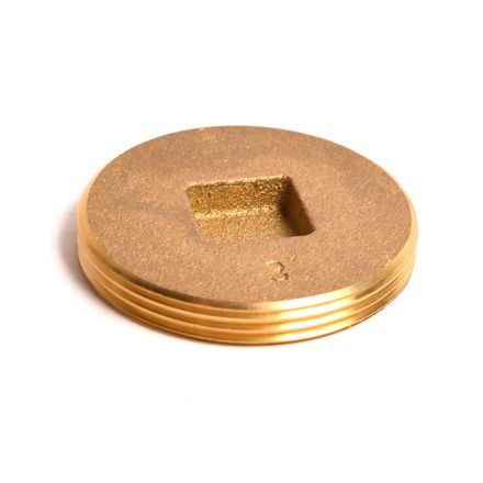 Thrifco 6744300 3 Inch Brass Countersunk Cleanout Plug