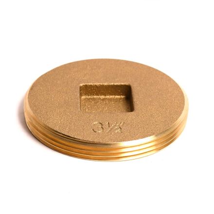 Thrifco 6744301 3-1/2 Inch Brass Countersunk Cleanout Plug