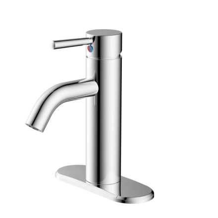 Thrifco 7294003 Single Handle Bathroom Faucet with Deck Plate – Brilliant Chrome