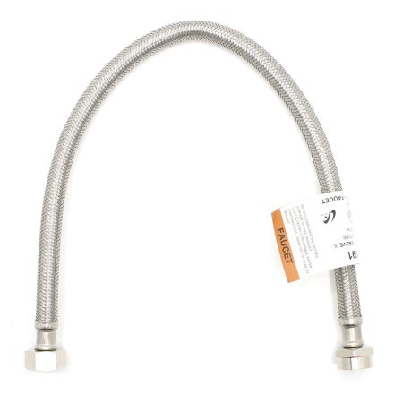 Thrifco 7641091 American Standard Nut x 1/2 Inch FIP x 20 Inch Long Stainless Steel Braided Faucet Riser / Connector for American Standard Stop Valves