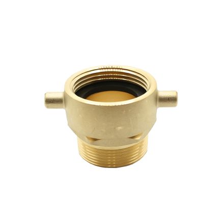 Fire Safe 8612003 2-1/2 Inch Female NH/NST x 2-1/2 Inch Male NPT Brass Swivel Fire Hose / Hydrant Adapter with Pin Lug