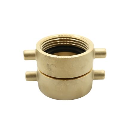 Fire Safe 8612012 1-1/2 Inch Female NPSH x 1-1/2 Inch Female NPSH Brass Double Swivel Fire Hose / Hydrant Adapter with Pin Lug