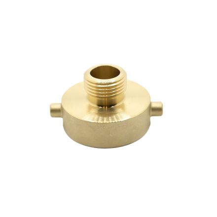 Fire Safe 8612020 1-1/2 Inch Female NH/NST x 3/4 Inch Male GHT Brass Rigid Fire Hose / Hydrant Reducer Adapter with Pin Lug