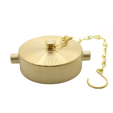 Fire Safe 8612061 1-1/2 Inch NPSH Brass Cap with Chain - Pin Lug