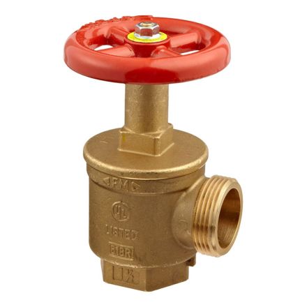 Fire Safe 8616000 1-1/2 Inch Female NPT x 1-1/2 Inch Male NST Fire Hose Angle Valve - UL Listed / FM Approved