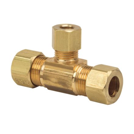 Thrifco 9464012 #64 3/8 Inch x 1/4 Inch Lead-Free Brass Compression Tee