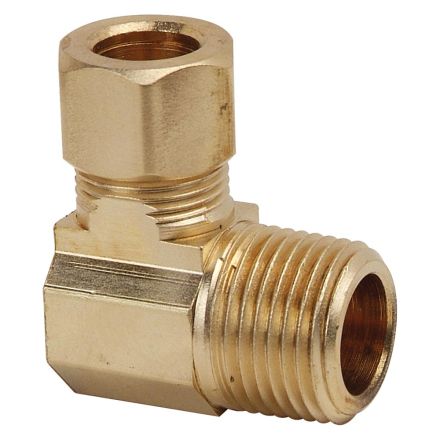 Thrifco 9469014 #69 1/2 Inch x 1/4 Inch Lead-Free Brass Compression MIP Elbow